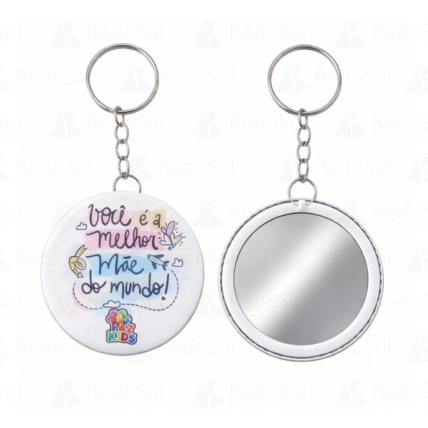 Chaveiro com espelho personalizado